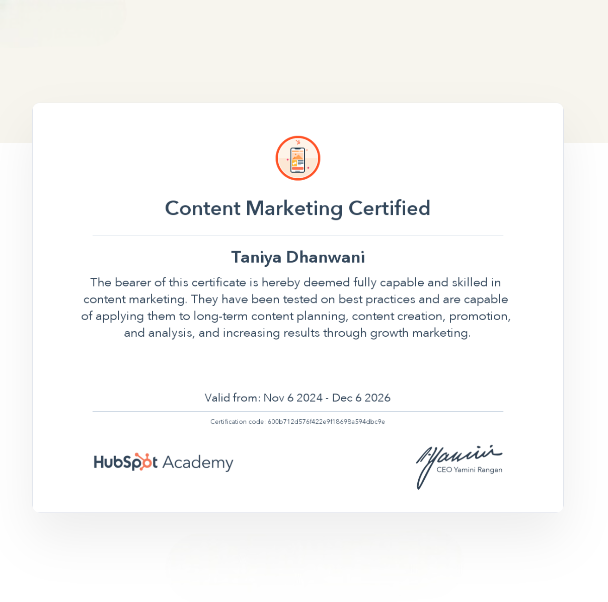 HubSpot Certification